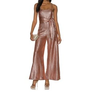 Free People X Revolve Shimmer and Shine Jumpsuit Metallic Bronze Size XL